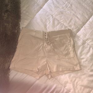 Forever 21 lace up shorts suede